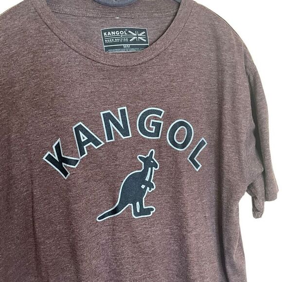 Kangol Mens Size Medium Graphic Tee T Shirt Brown Crewneck Short Sleeve - Picture 2 of 6